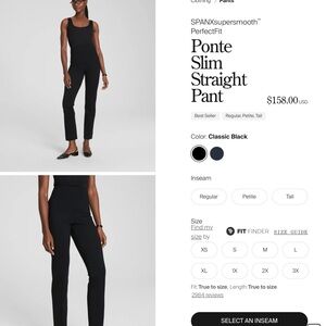 SPANX Supersmooth Black Straight Leg Pants